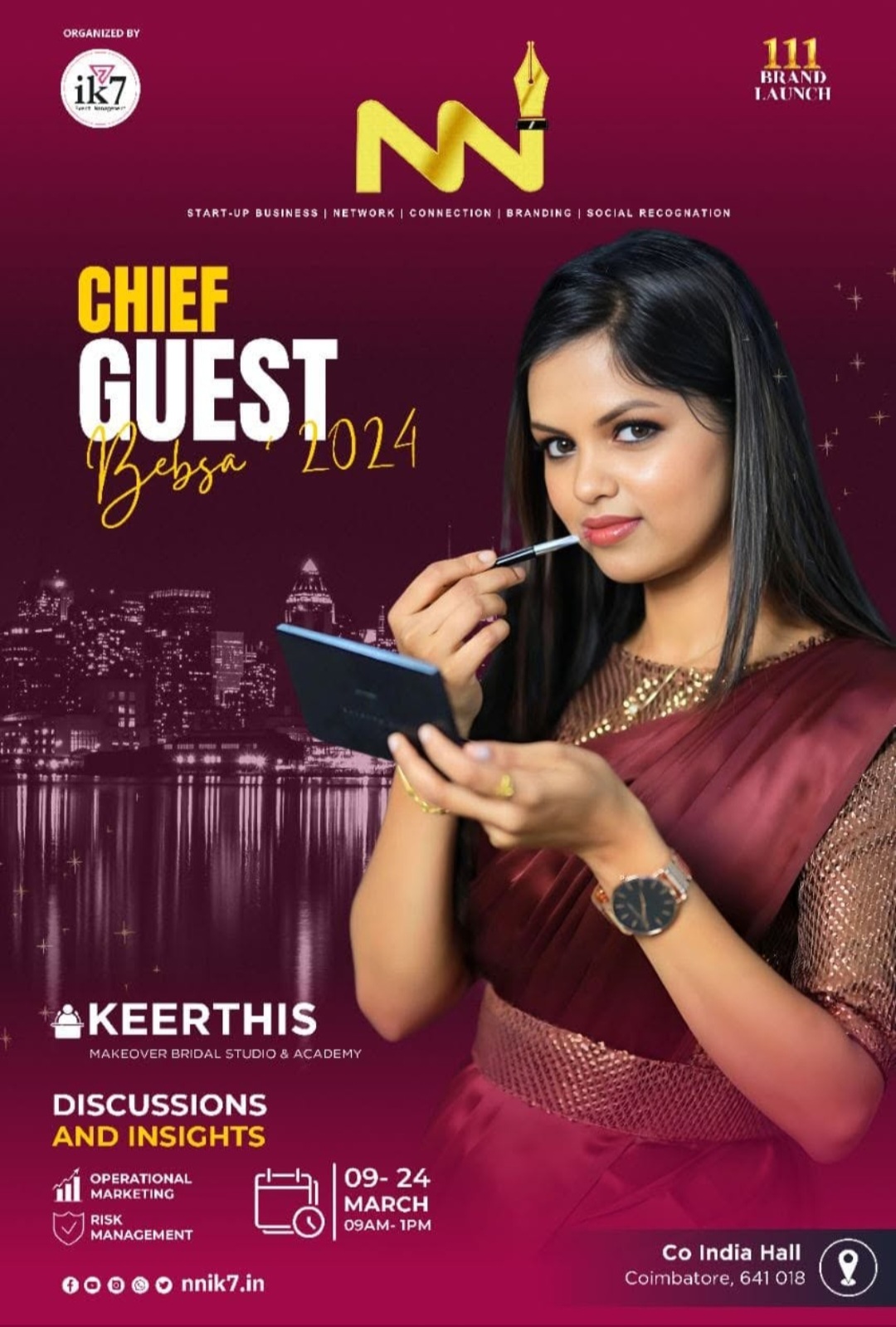 Bebsa 2024 chief guest poster for the 111 brand launch at CO India Hall