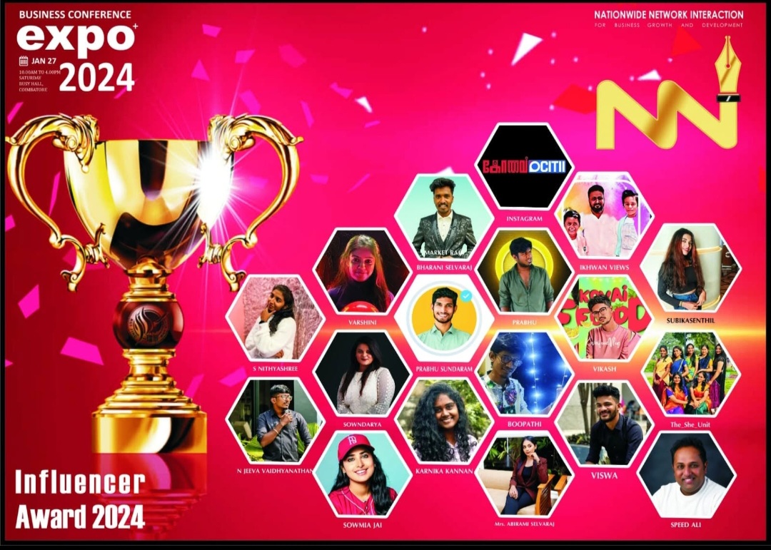 Influencer Award 2024 poster showing honoured influencers at the NNI business conference expo