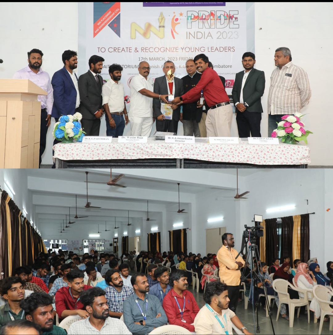Shield presentation on stage during NNI Pride India 2023